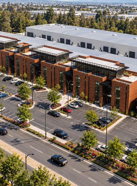 Modern Logistics Campus Aerial View