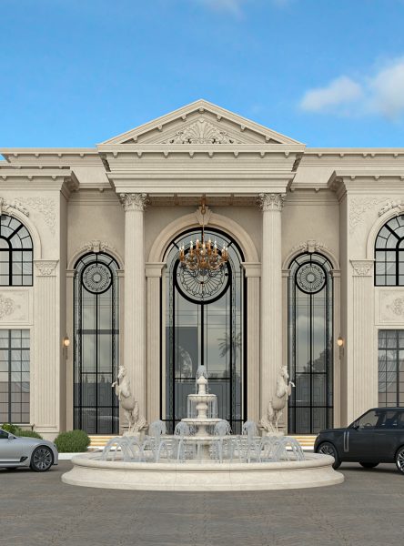 تصميم الواجهات لقصر المكرم عبدالله بالحارث